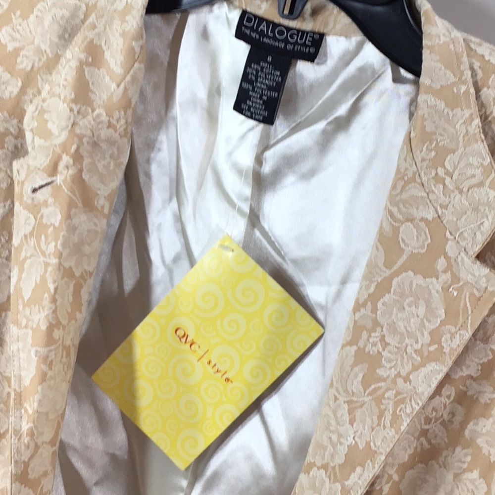 Qvc Gold/Cream Brocade Button Up Jacket Nwt S — image 7 of 8